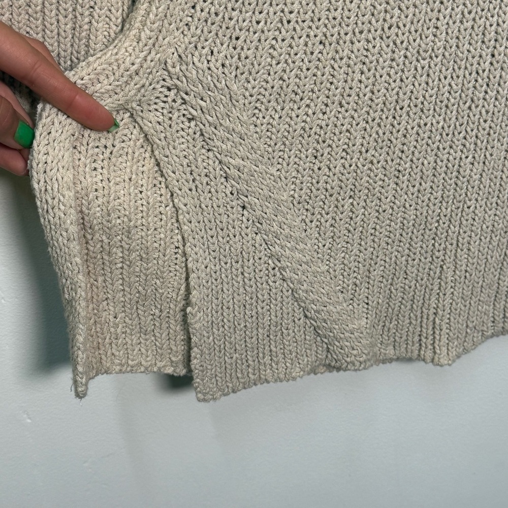 Free People V-Neck Sweater crochet knit sweater with bell sleeves open back - Picture 5 of 7